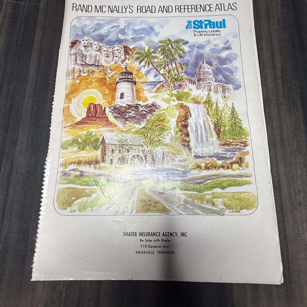 Rand McNally Road‎ Atlas Vintage Travel Map St. Paul Insurance Spiral Bound